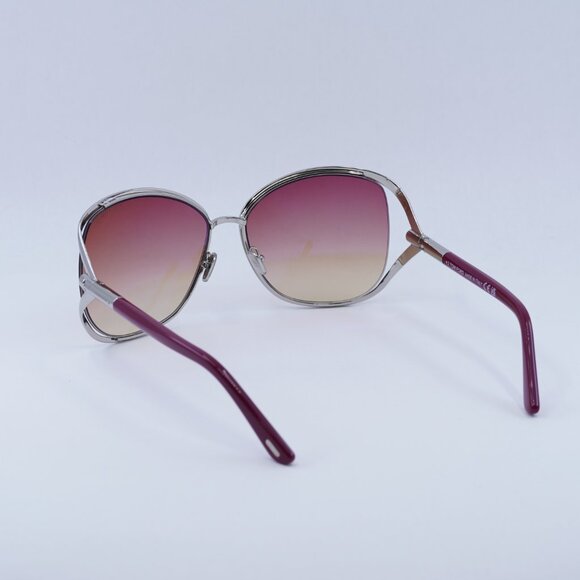 Tom Ford Marta FT1091 16T Sunglasses Palladium Butterfly Frame, Bordeaux Lenses main image 5
